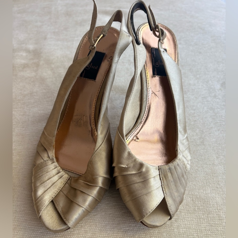 Glint Elegant Gold Slingback Heels